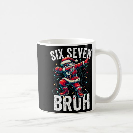 Bruh 67 Six Seven Santa Dabbing Christmas Meme Boy コーヒーマグカップ (右)
