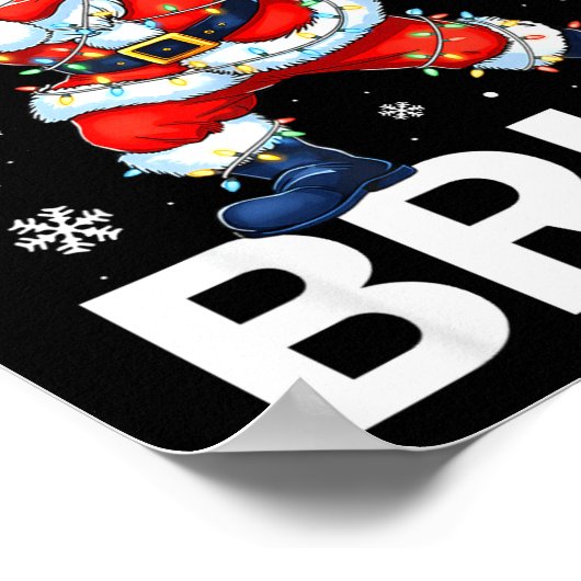 Bruh 67 Six Seven Santa Dabbing Christmas Meme Boy ポスター (角)