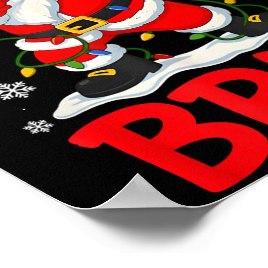 Bruh 67 Six Seven Santa Dabbing Christmas Meme Boy ポスター (角)