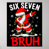 Bruh 67 Six Seven Santa Dabbing Christmas Meme Boy ポスター (正面)