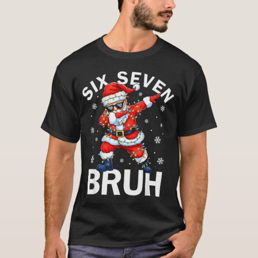Bruh 67 Six Seven Santa Dabbing Christmas Meme Boy Tシャツ (正面)