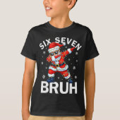 Bruh 67 Six Seven Santa Dabbing Christmas Meme Boy Tシャツ (正面)
