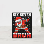 Bruh 67 Six Seven Santa Dabbing Christmas Men Boys カード (正面)