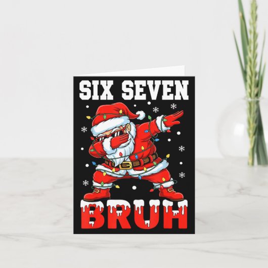 Bruh 67 Six Seven Santa Dabbing Christmas Men Boys カード (正面)
