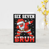 Bruh 67 Six Seven Santa Dabbing Christmas Men Boys カード (黄色い花)