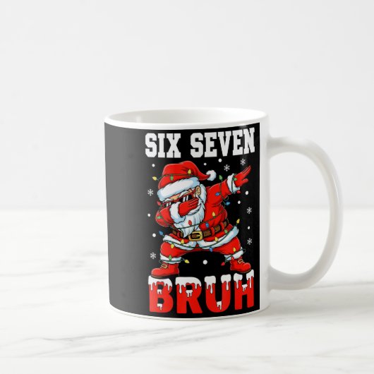 Bruh 67 Six Seven Santa Dabbing Christmas Men Boys コーヒーマグカップ (右)