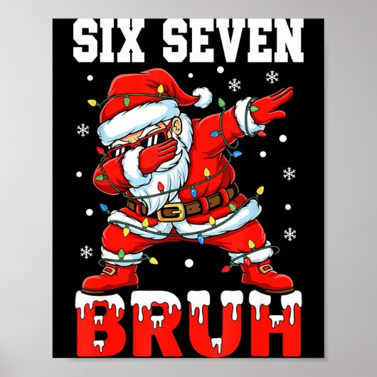 Bruh 67 Six Seven Santa Dabbing Christmas Men Boys ポスター (正面)