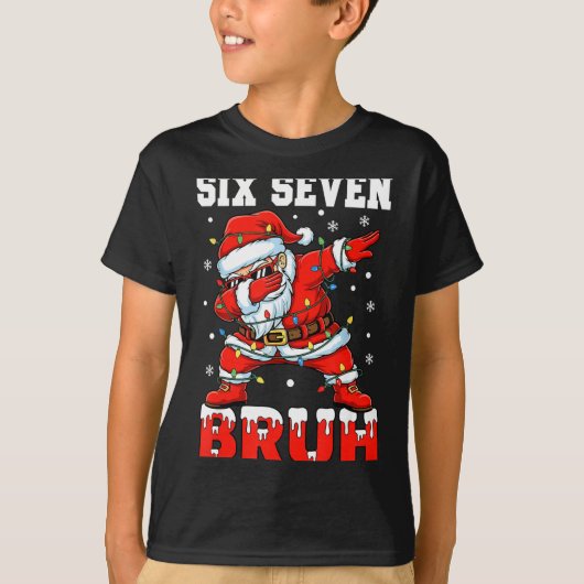 Bruh 67 Six Seven Santa Dabbing Christmas Men Boys Tシャツ (正面)