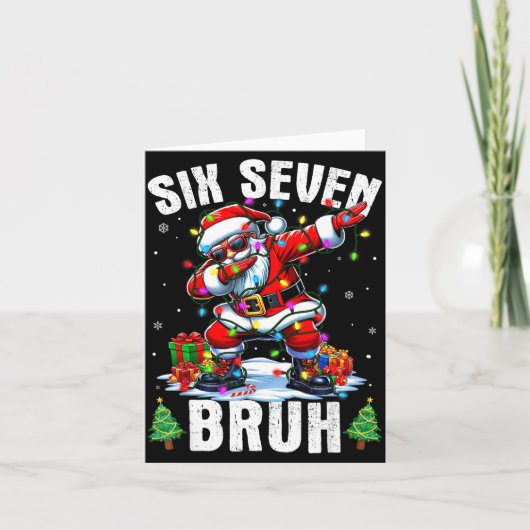 Bruh 67 Six Seven Santa Dabbing Christmas Shirts B カード (正面)