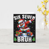 Bruh 67 Six Seven Santa Dabbing Christmas Shirts B カード (黄色い花)