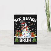 Bruh 67 Six Seven Snowman Dabbing Christmas 6 7 Bo カード (正面)