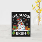 Bruh 67 Six Seven Snowman Dabbing Christmas 6 7 Bo カード (黄色い花)