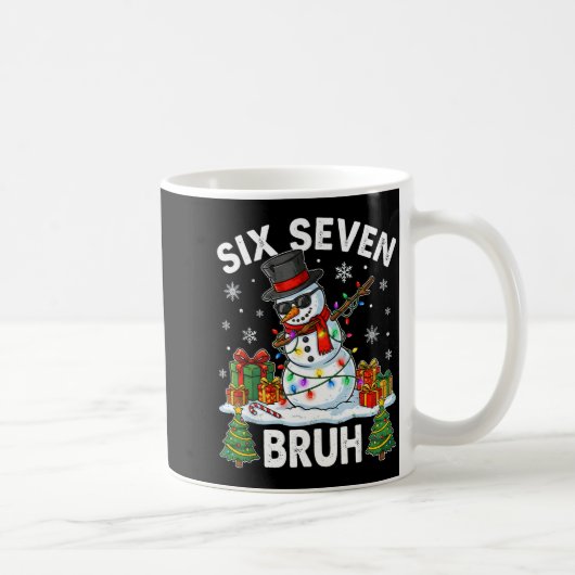 Bruh 67 Six Seven Snowman Dabbing Christmas 6 7 Bo コーヒーマグカップ (右)