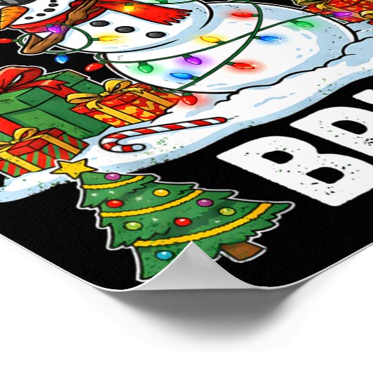 Bruh 67 Six Seven Snowman Dabbing Christmas 6 7 Bo ポスター (角)