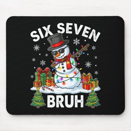 Bruh 67 Six Seven Snowman Dabbing Christmas 6 7 Bo マウスパッド (正面)
