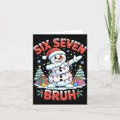 Bruh 67 Six Seven Snowman Dabbing Christmas Shirts カード (正面)