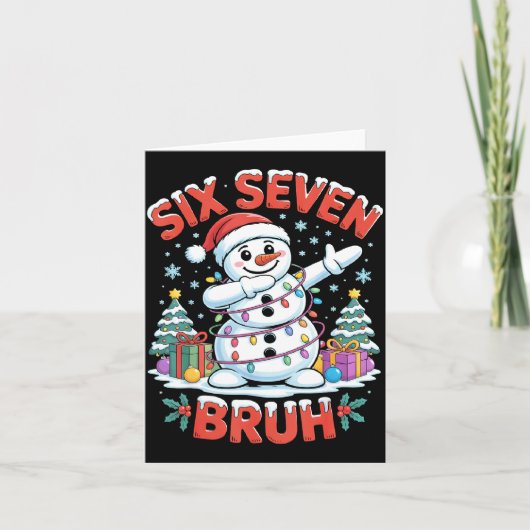 Bruh 67 Six Seven Snowman Dabbing Christmas Shirts カード (正面)