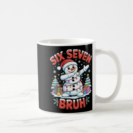 Bruh 67 Six Seven Snowman Dabbing Christmas Shirts コーヒーマグカップ (右)