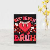 Bruh 67 Valentines Meme Six Seven Heart 6 7 Love G カード (黄色い花)