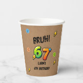 Bruh 6 7 男の子の誕生日 紙コップ (裏面)