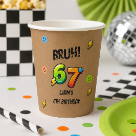 Bruh 6 7 男の子の誕生日 紙コップ