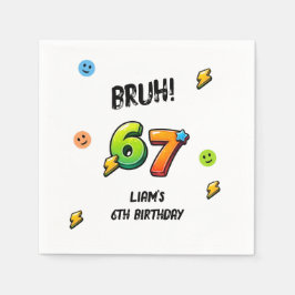 Bruh 6 7 Boys 6歳の誕生日 スタンダードカクテルナプキン