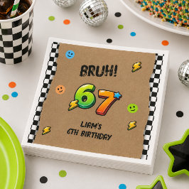 Bruh 6 7 Boys 6歳の誕生日 スタンダードカクテルナプキン