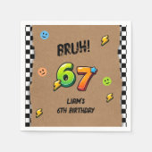 Bruh 6 7 Boys 6歳の誕生日 スタンダードカクテルナプキン (正面)