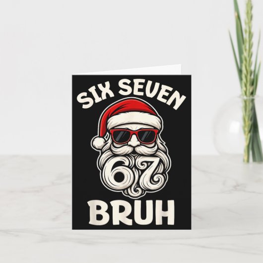 Bruh 6 7 Christmas 67 Santa Six Seven Christmas Bo カード (正面)