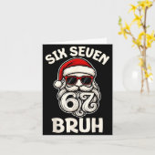Bruh 6 7 Christmas 67 Santa Six Seven Christmas Bo カード (黄色い花)