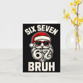 Bruh 6 7 Christmas 67 Santa Six Seven Christmas Bo カード (黄色い花)