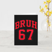 Bruh Basketball Style Number 67 Srt Bro Slang Meme カード (黄色い花)