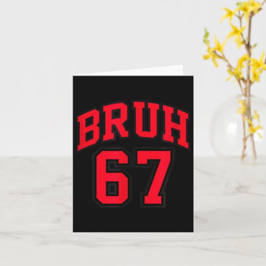 Bruh Basketball Style Number 67 Srt Bro Slang Meme カード (黄色い花)
