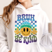 Bruh Be Kind Happy Face Beanie Blue Green パーカ