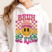 Bruh Be Kind Happy Face Beanie Magenta Green パーカ