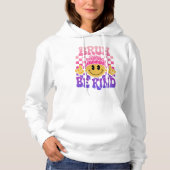 Bruh Be Kind Happy Face Beanie Pink Purple パーカ (正面)