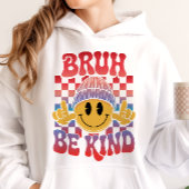 Bruh Be Kind Happy Face Beanie Red Purple パーカ
