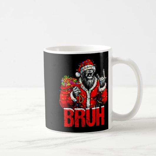 Bruh Bigfoot Christmas Funny Sasquatch Xmas For Me コーヒーマグカップ (右)
