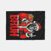 Bruh Bigfoot Christmas Funny Sasquatch Xmas For Me フリースブランケット (正面(横))