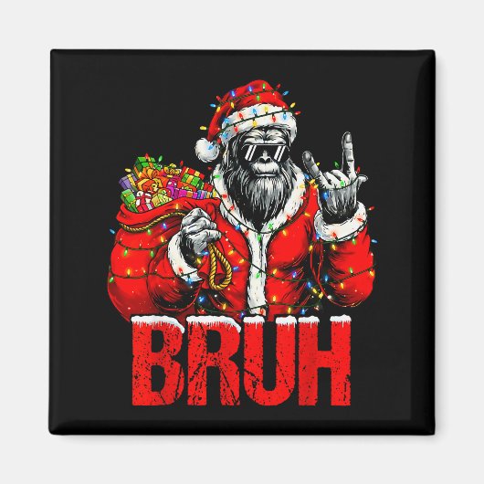 Bruh Bigfoot Christmas Funny Sasquatch Xmas For Me マグネット (正面)
