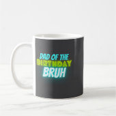 Bruh Birthday Parent Funny Neon Glow Blue Green  コーヒーマグカップ (左)