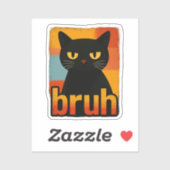 Bruh Black Cat Funny Retro Vintage Meme シール (シート)