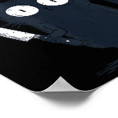 Bruh Black Cat With Holding Knife Funny Meme Humor ポスター (角)