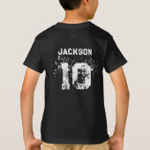 BRUH Black Grunge Boys 10th Birthday Splatter Tシャツ (裏面)