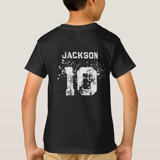 BRUH Black Grunge Boys 10th Birthday Splatter Tシャツ (裏面)