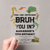 Bruh Boyの誕生日パーティーの爬虫類ショー アクリル招待状 (インサイチュ (ポータブル))