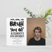 Bruh Boyの10代の若者誕生日パーティー10代のBoy Photo 招待状 (スタンド正面)