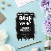 Bruh Boy Black Graffiti Street Art Birthday アクリル招待状 (インサイチュ (ウェディング))