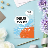 Bruh Boy's Birthday Graffiti Orange Blue Speech  アクリル招待状 (インサイチュ (ウェディング))