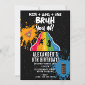 Bruh Boy's Birthday Indoor Slide Park Playground 招待状 (正面)